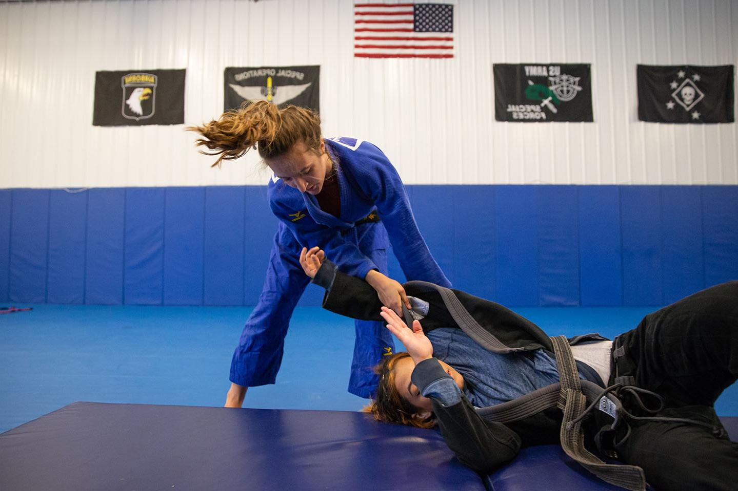Brinna Lavelle shows off Judo skills